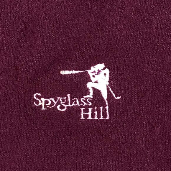 Men's vintage sweater M v-neck burgundy red spyglass Golf old money classic soft - Picture 2 of 4